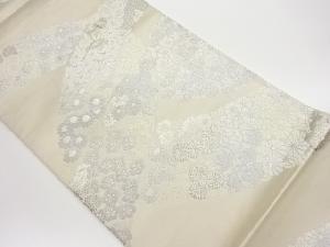 花々に抽象模様織り出し袋帯